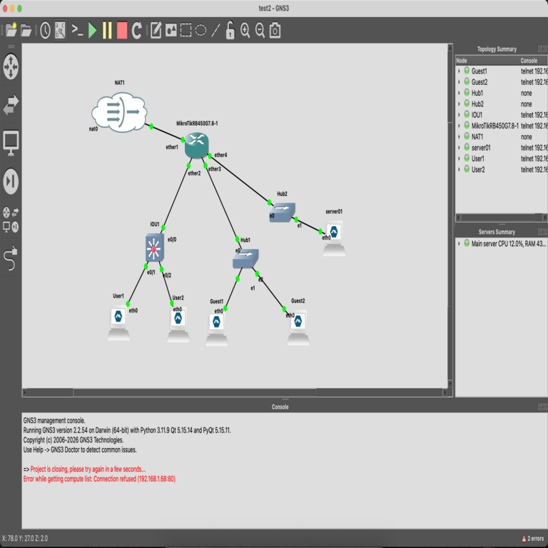 Modelado de redes en Mac: instalación y configuración de GNS3
