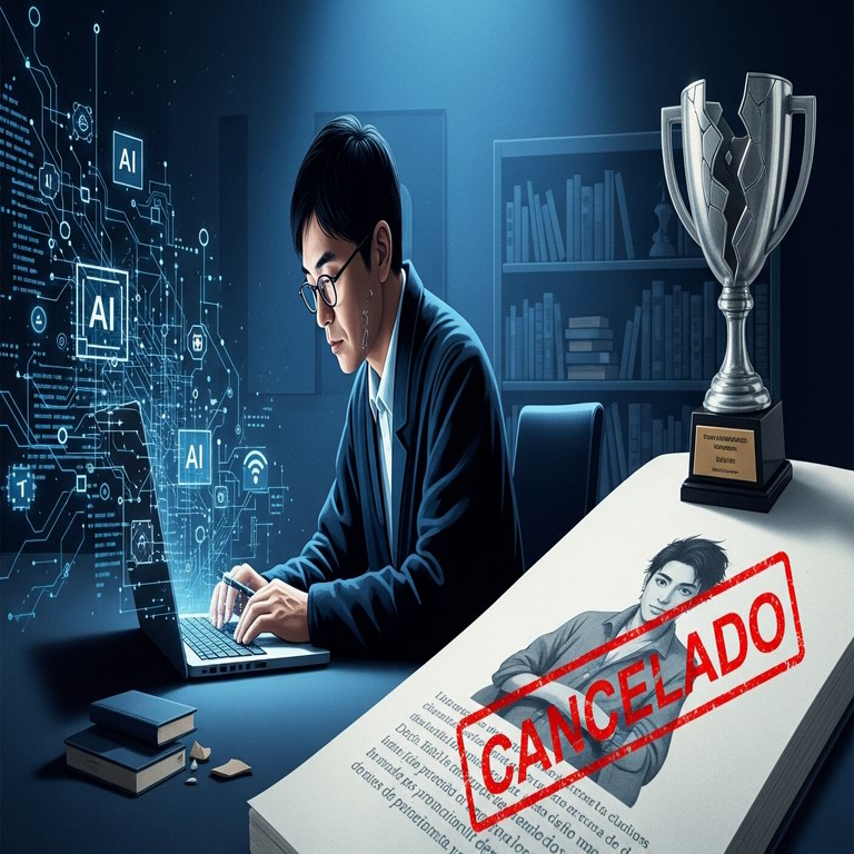 Otorgan un premio a una novela generada por inteligencia artificial y luego suspenden su comercialización por controversias.