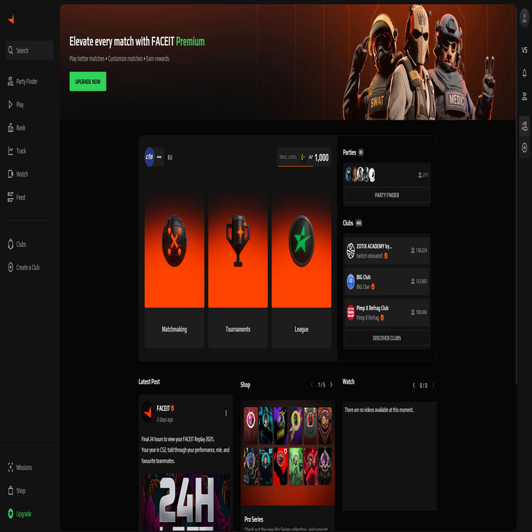 Faceit: Cómo una plataforma en línea sustituyó el sistema de emparejamiento oficial de un videojuego