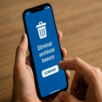 Guía para vaciar la papelera del teléfono móvil y optimizar el uso de su memoria.