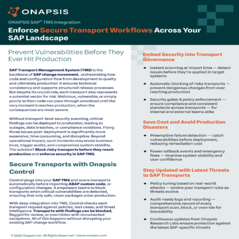 Implemente flujos de trabajo seguros de transporte en todo su entorno SAP.