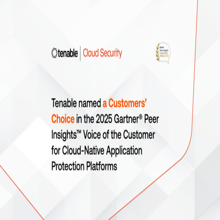 Tenable es una Elección de Clientes en Gartner® Peer Insights™ para Plataformas de Protección de Aplicaciones Nativas de la Nube.