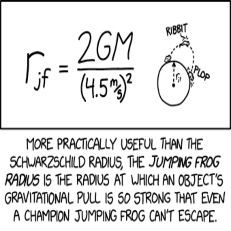 Radio de salto de rana en XKCD de Randall Munroe