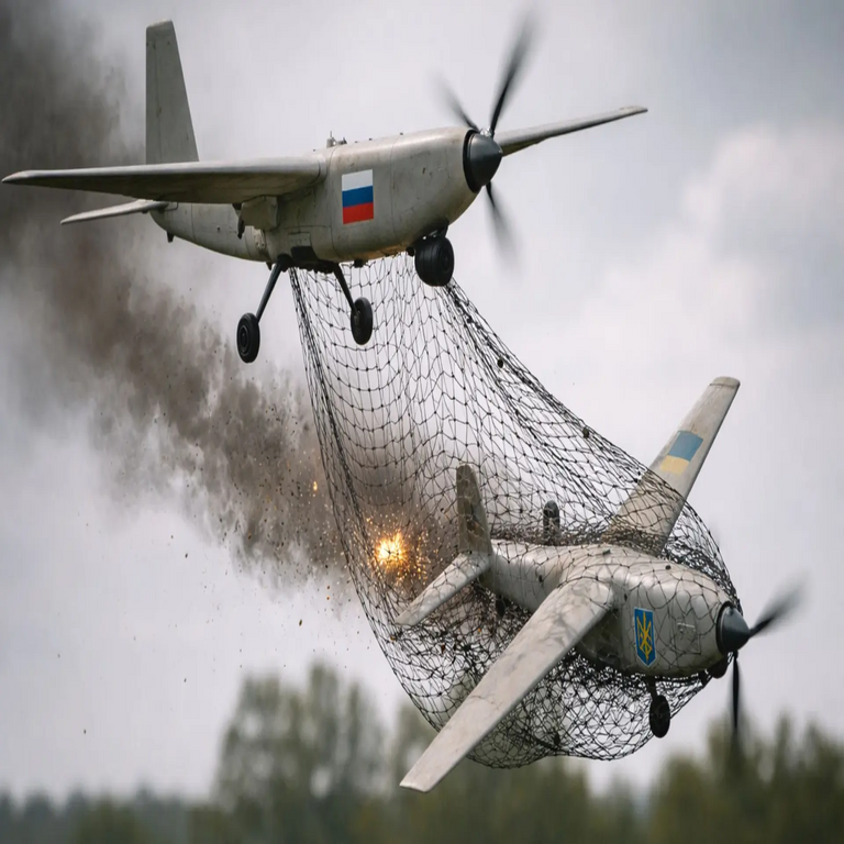 Paracaidistas ucranianos desarrollan un innovador y eficiente sistema de defensa antidrones basado en el uso de una caña de pescar.