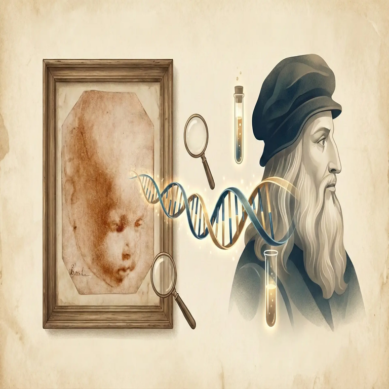 Descubren fragmentos de ADN posiblemente pertenecientes a Leonardo da Vinci en una ilustración renacentista de hace 500 años.