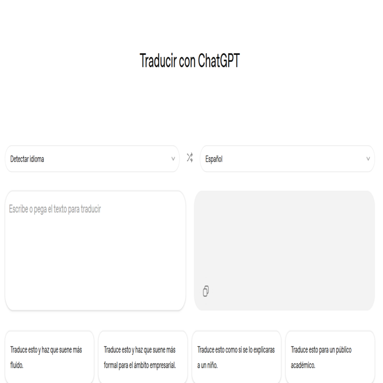 Guía para emplear ChatGPT en la traducción de textos sin que resulte evidente el proceso de traducción.