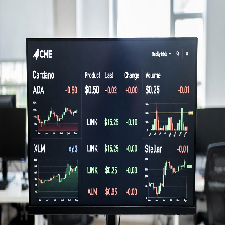 Cardano, Chainlink y Stellar debutan en el Chicago Mercantile Exchange.