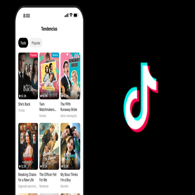 TikTok introduce una aplicación dedicada a la visualización de microdramas, consistentes en series con episodios de un minuto de duración.