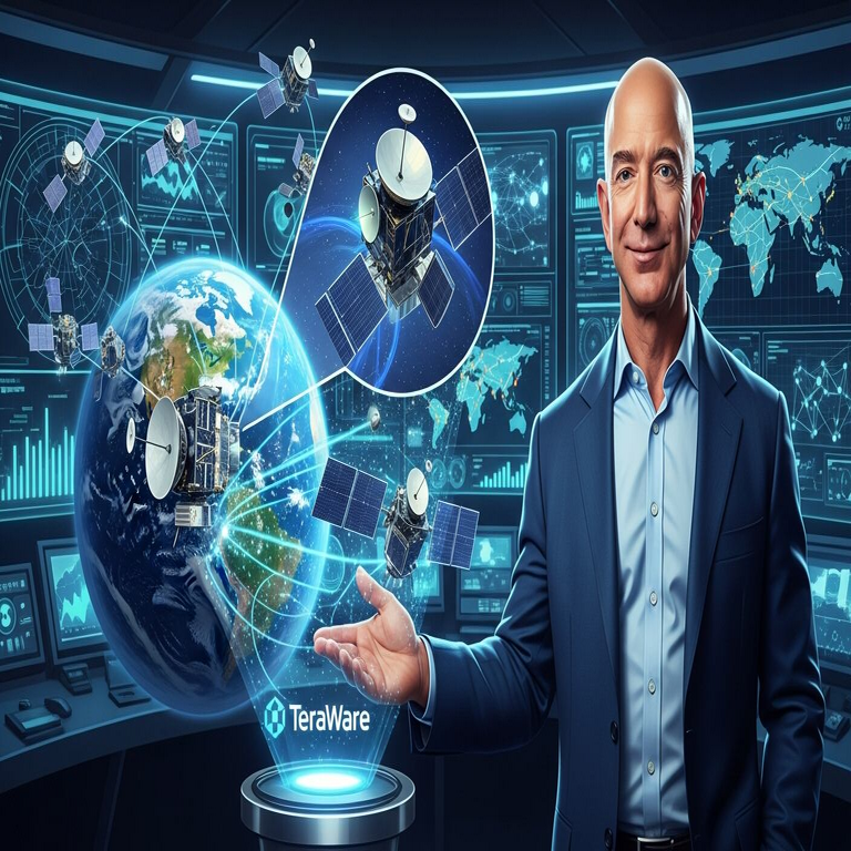 Jeff Bezos desarrollará su propia red satelital similar a Starlink: así funciona el proyecto TeraWave, que desplegará 5.408 satélites en el espacio.