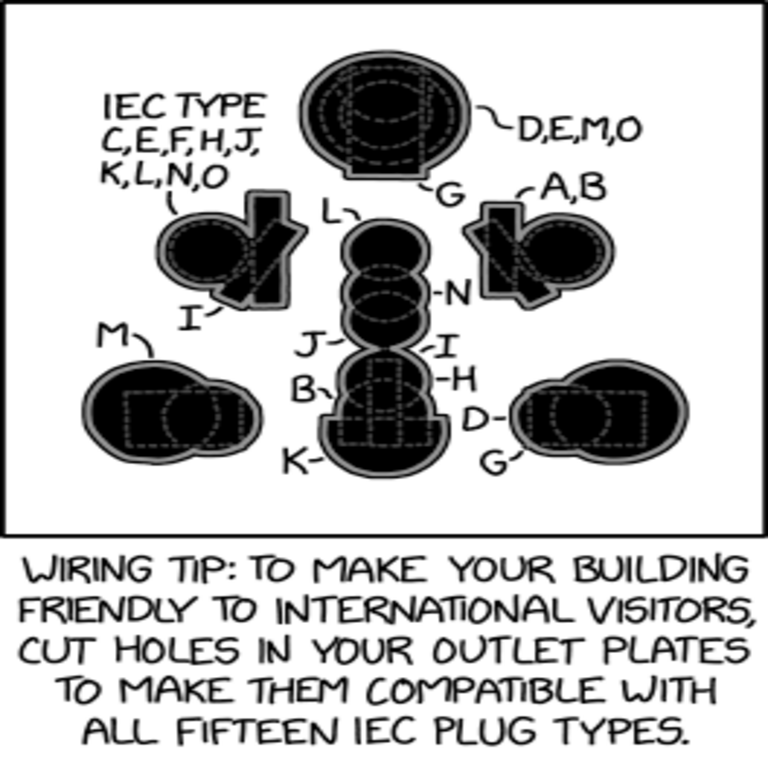 Toma de corriente verdaderamente universal de XKCD de Randall Munroe