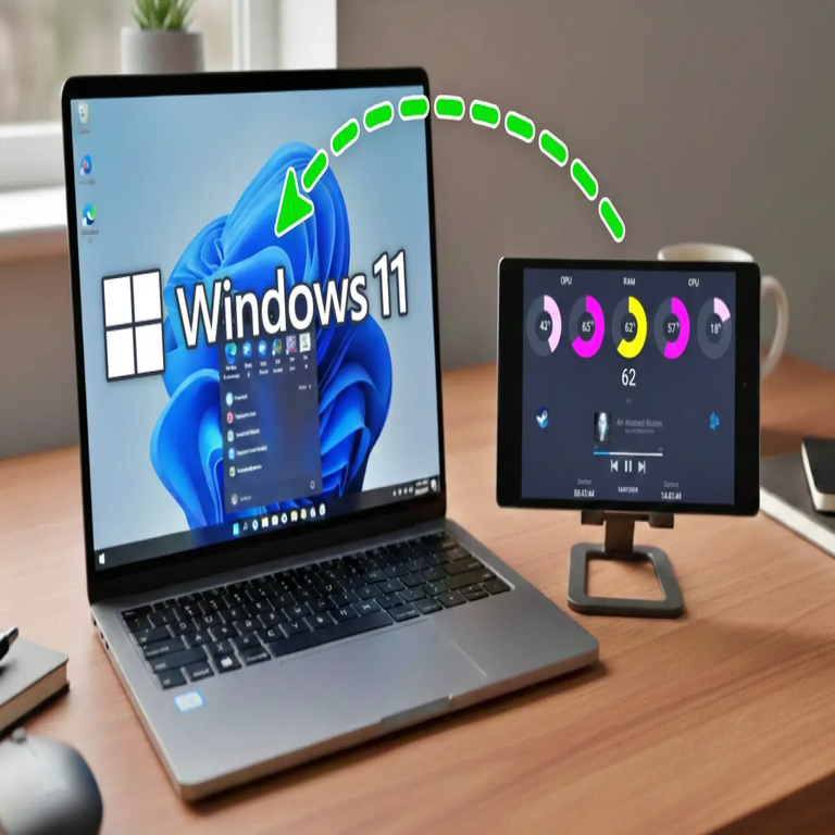 De esta forma, transformé un antiguo dispositivo móvil Android en un monitor secundario que muestra las estadísticas de mi ordenador con Windows.