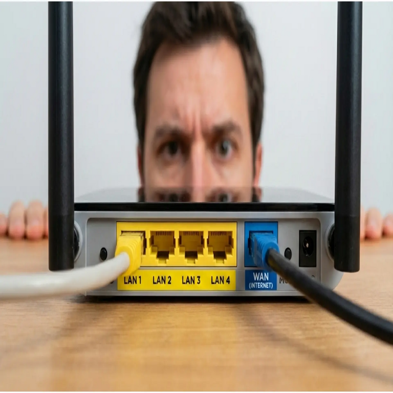 ¿Cuál es el significado de las siglas LAN y WAN en la parte posterior del router WiFi?