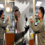 Domby, especialista en domótica: Instalación de un interruptor luminoso inalámbrico sin necesidad de cables ni canaletas, directamente sobre una superficie de cristal.