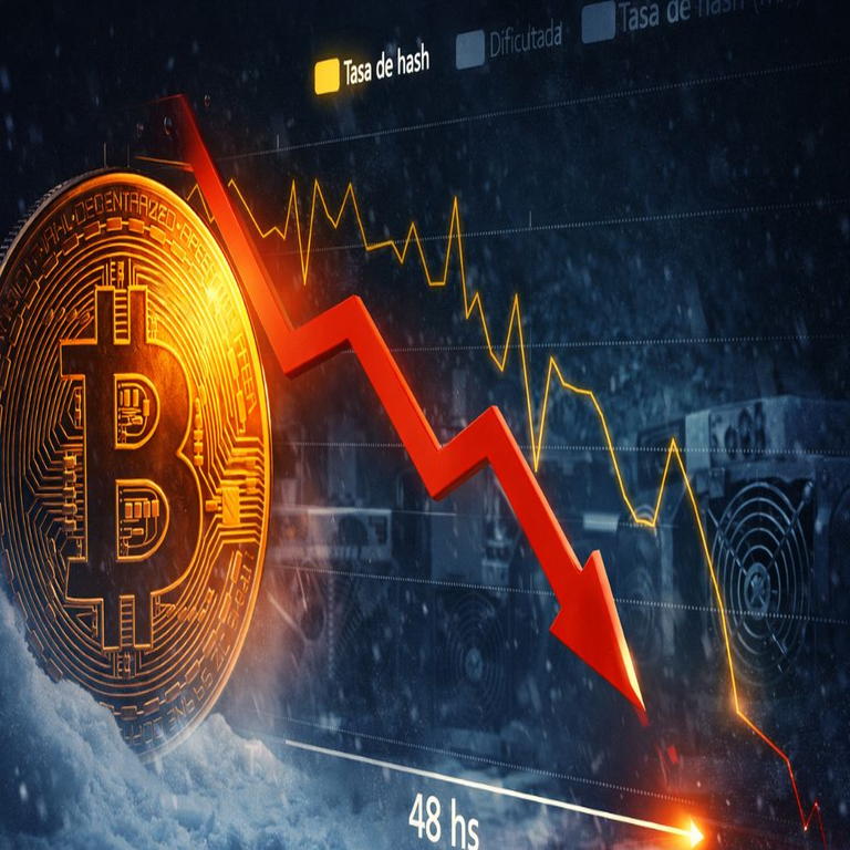 El hashrate de Bitcoin experimentó una caída de casi el 40% en un lapso de dos días.