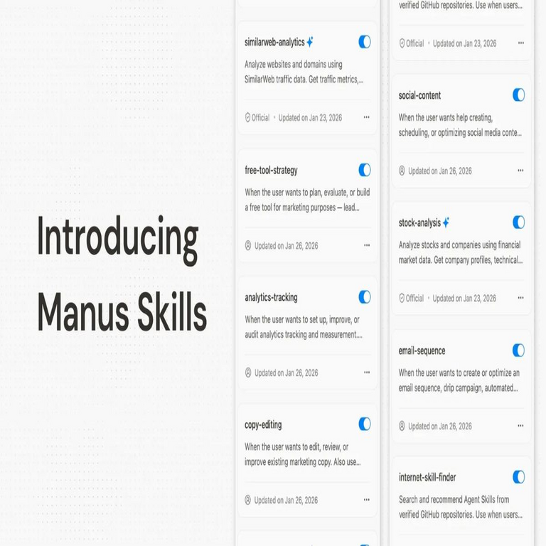 Manus AI introduce el estándar abierto de habilidades para agentes en flujos de trabajo de inteligencia artificial.