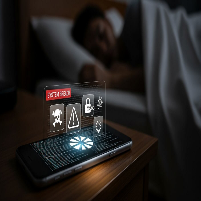 Razones por las que desconectar el teléfono móvil por la noche previene el espionaje y el robo de datos personales.