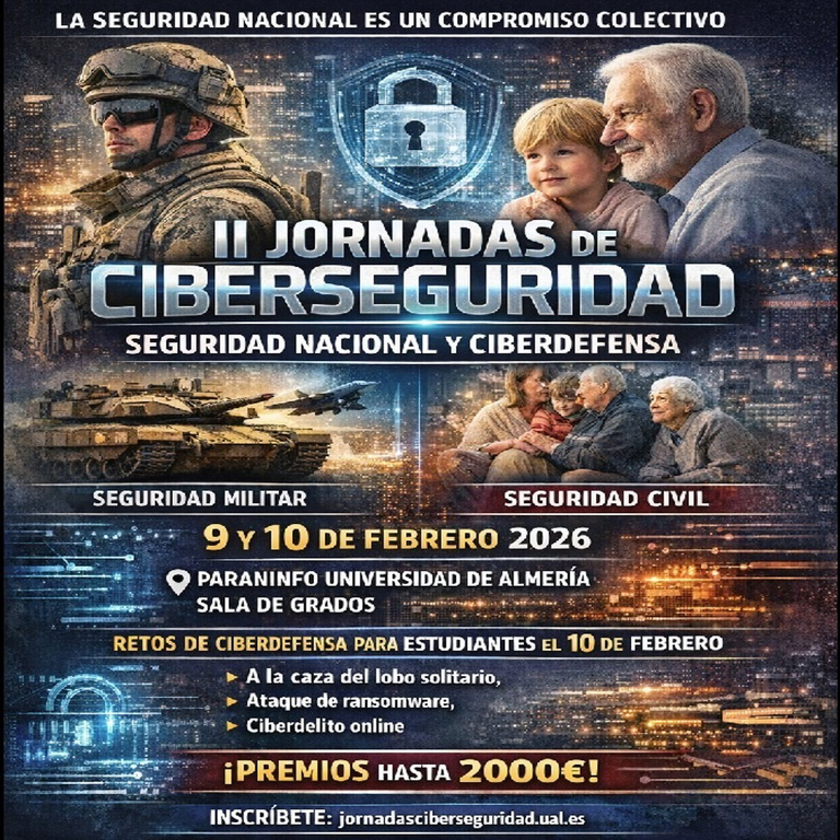 La Universidad de Almería organiza los días 9 y 10 de febrero sus II Jornadas de Ciberseguridad dedicadas a la Seguridad Nacional.