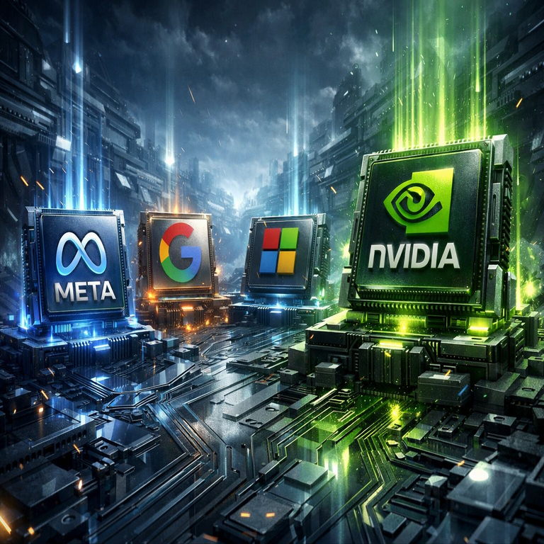 Meta, Google y Microsoft compiten contra Nvidia mediante el desarrollo de chips especializados en inteligencia artificial para liderar la próxima década.