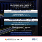 Paraguay: El Mitic anuncia modificaciones en las fechas de las licitaciones asociadas al Centro de Datos del Estado.