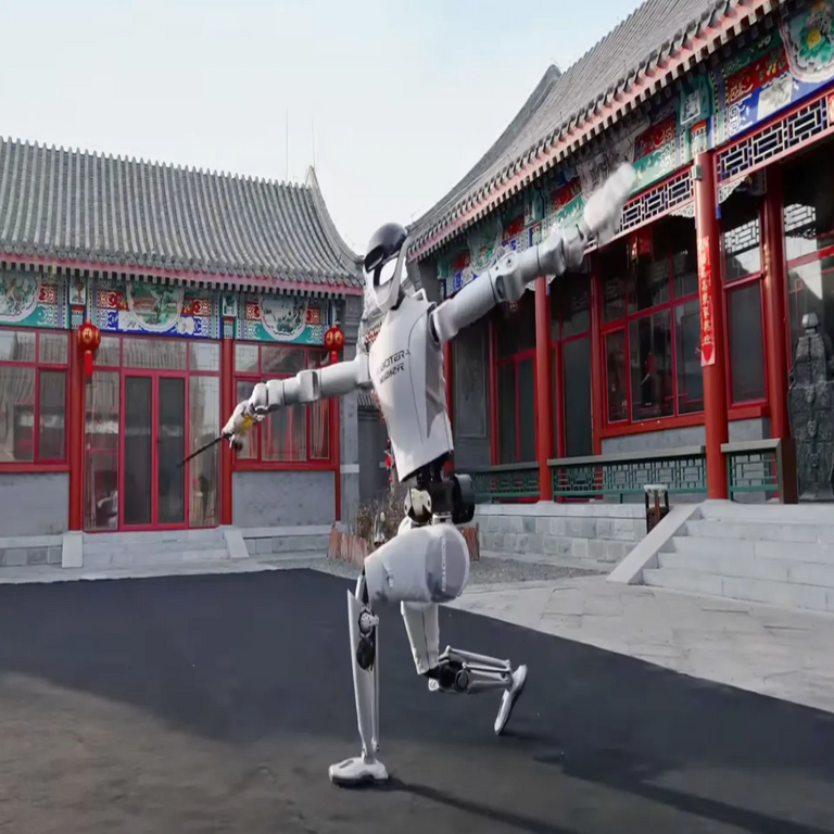 El robot humanoide de fabricación china exhibe un dominio casi perfecto en una danza tradicional de espadas de gran impacto visual. El robot humanoide de fabricación china exhibe un dominio casi perfecto en una danza tradicional de espadas de gran impacto visual.