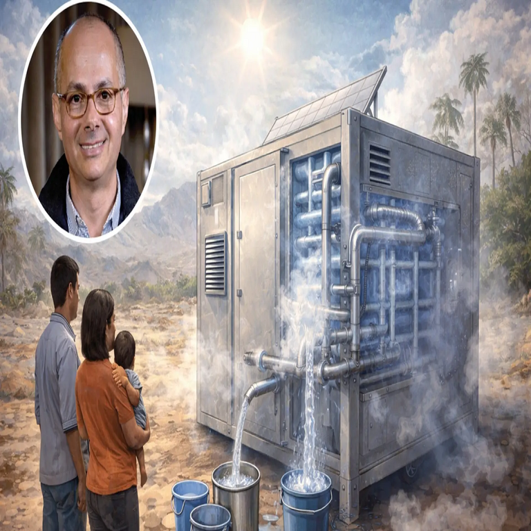 Omar Yaghi, laureado con el Nobel, reinventa la materia mediante un dispositivo que extrae agua del aire desértico.