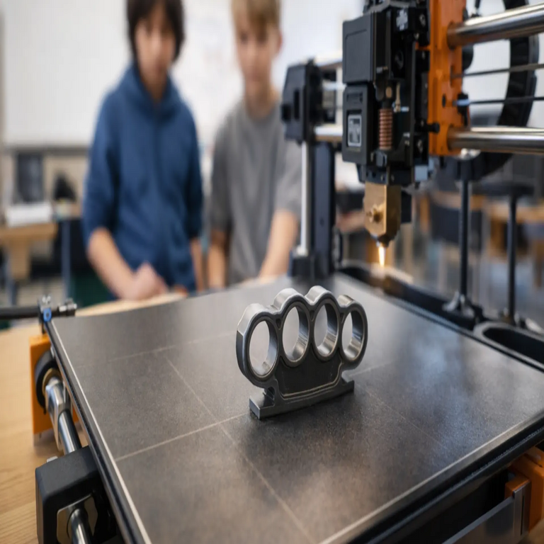 Advertencia en las escuelas: dos alumnos de 15 y 13 años producen nudilleras utilizando las impresoras 3D del centro educativo.