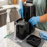 Guía paso a paso del método más eficiente para limpiar la freidora de aire. Guía paso a paso del método más eficiente para limpiar la freidora de aire.