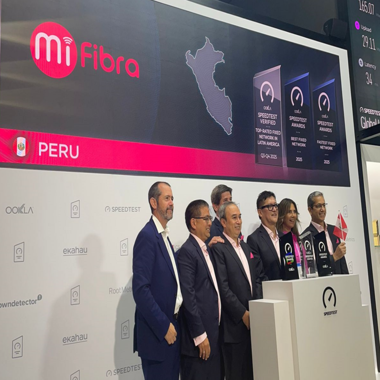 Mifibra impulsa su incursión en el mercado de Lima tras obtener cuatro galardones de Ookla en el Mobile World Congress.