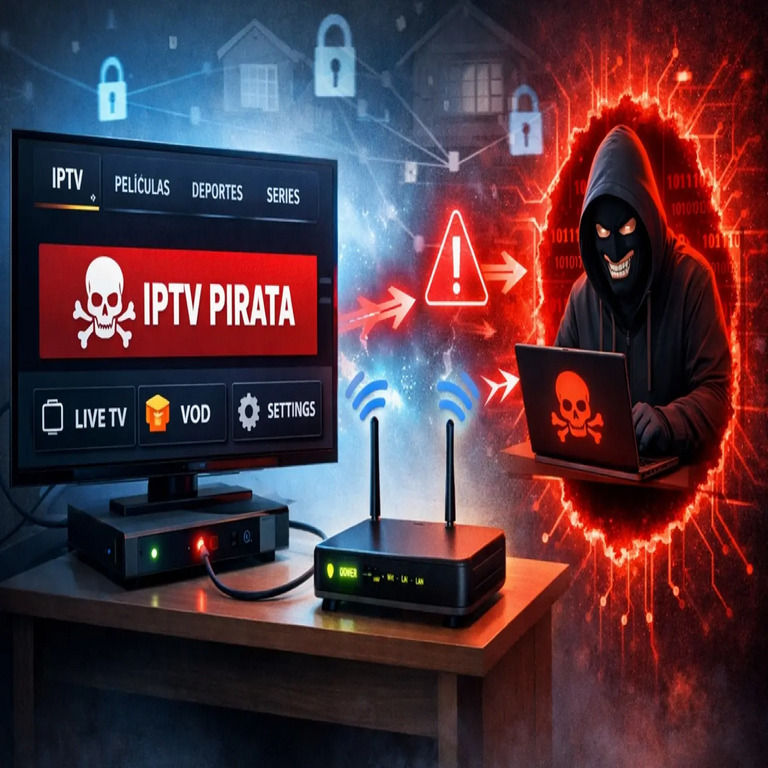 Especialistas advierten sobre la significativa amenaza subestimada de las IPTV ilegales, que podría infiltrarse en tu red WiFi.