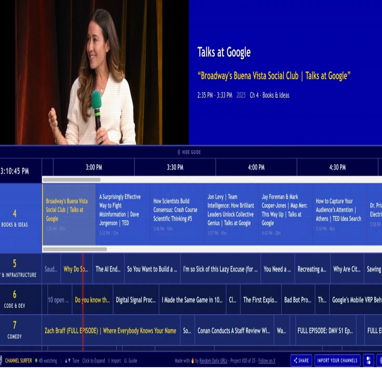 Es posible navegar por YouTube simulando la experiencia de la televisión por cable mediante esta innovadora aplicación web.