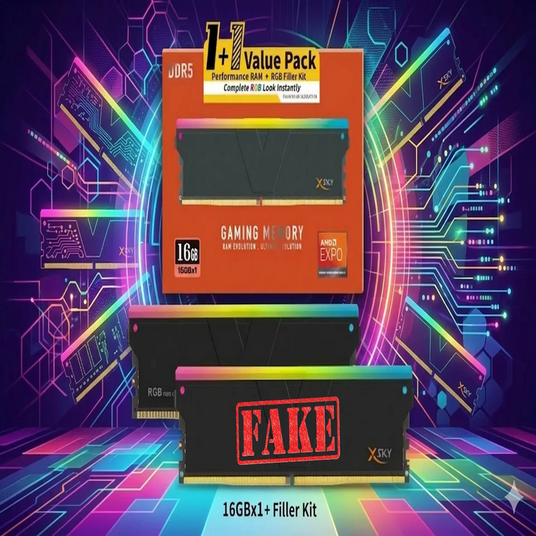 La escasez de memoria RAM alcanza cotas absurdas: ya se comercializan kits en los que un módulo es falso, compuesto solo de plástico y luces LED.