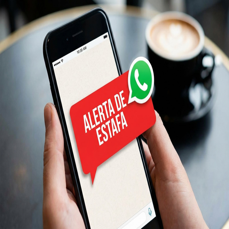 Funcionamiento del sistema de detección en WhatsApp que notifica sobre enlaces asociados a fraudes. Funcionamiento del sistema de detección en WhatsApp que notifica sobre enlaces asociados a fraudes.