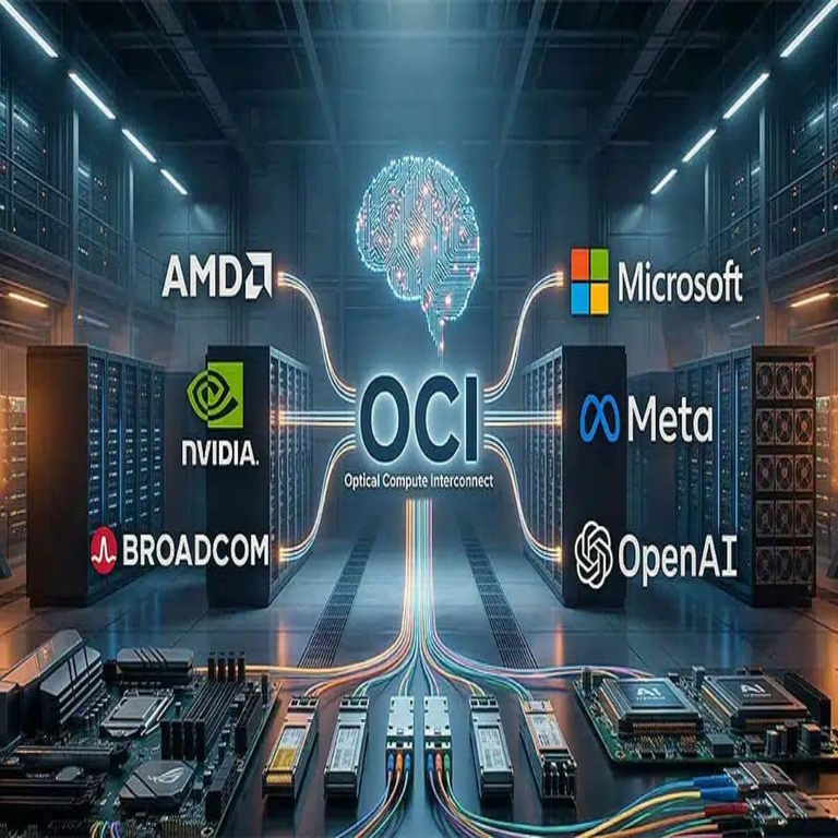 AMD, NVIDIA, Microsoft y OpenAI introducen OCI, el estándar óptico para inteligencia artificial.
