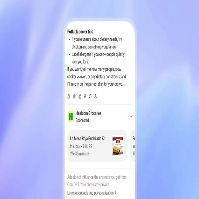 OpenAI incorporará publicidad en las versiones gratuita y Pro de ChatGPT.