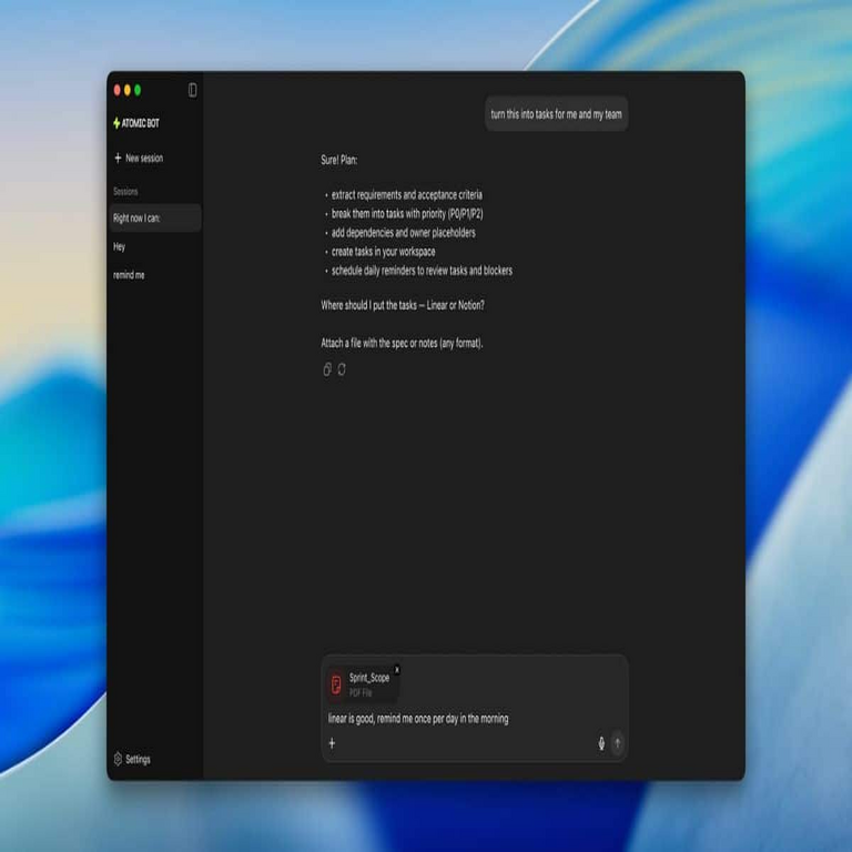 El Atomic Bot implementa un modelo de inteligencia artificial basado en OpenClaw, ejecutándose de forma local y sin restricciones.
